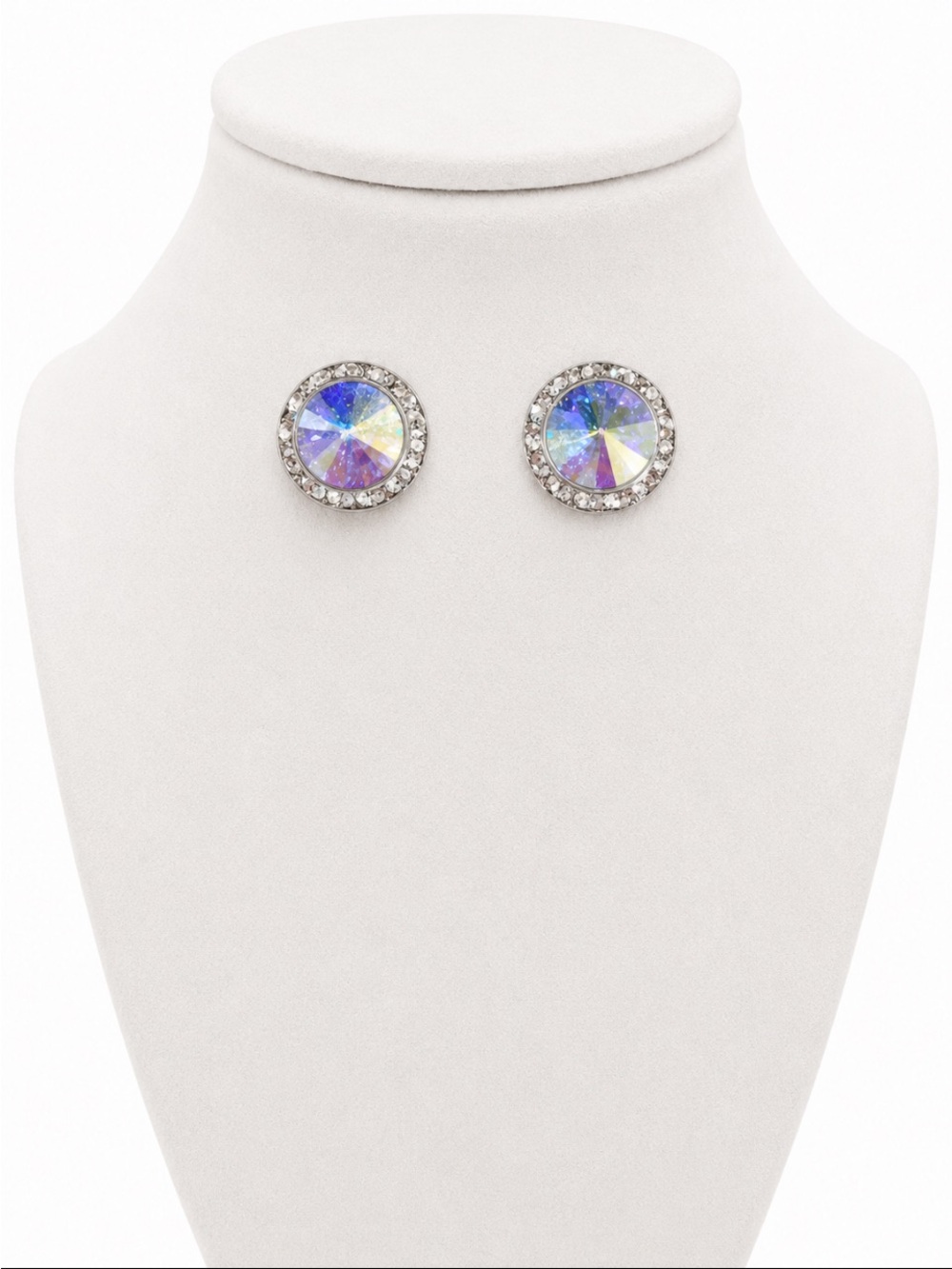 Croft & Barrow Iridescent Aurora Crystal Halo Stud Earrings 💥🆕💥